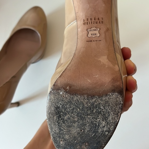 Stuart Weitzman nude vinyl leather platform pumps - Picture 8 of 8